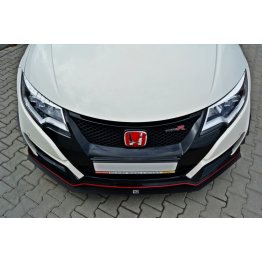 Накладка сплиттер на передний бампер вариант 4 на Honda Civic IX Type R